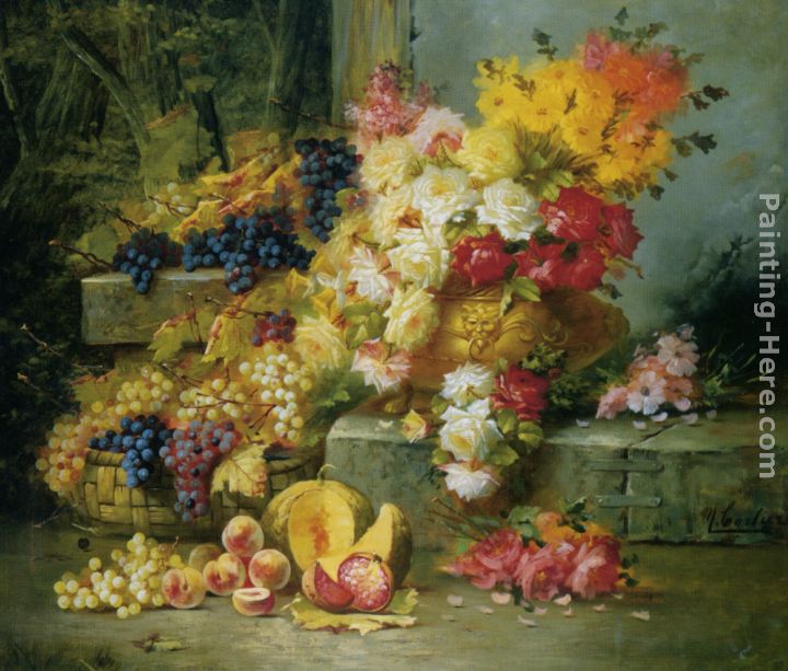 Still Life with Grapes painting - Modeste Carlier Still Life with Grapes art painting